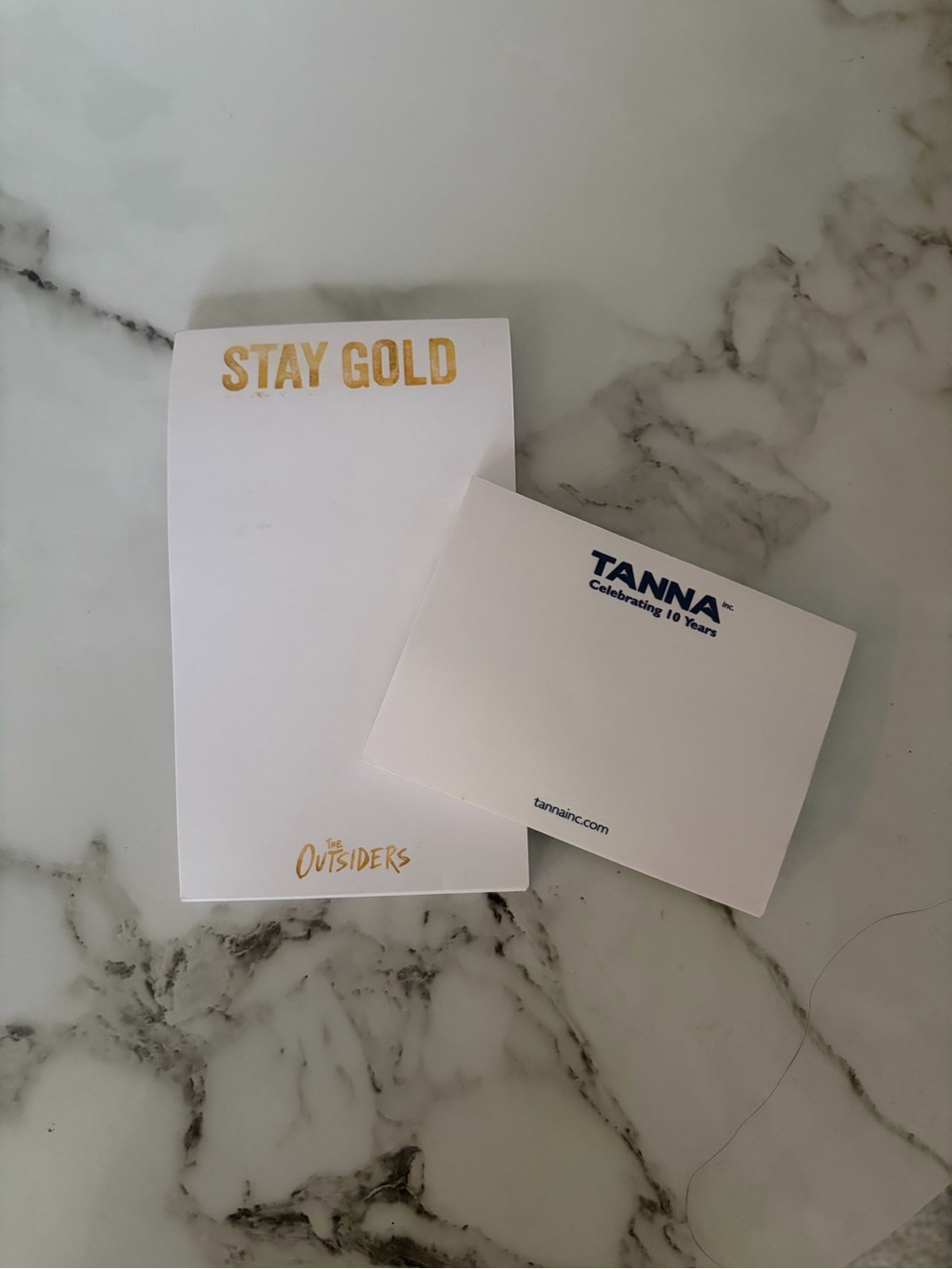 Anna White Notepad with Gold Foil "Stay Gold"